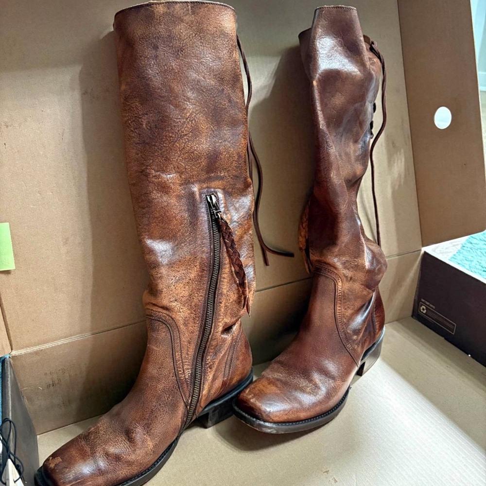 ARIAT Brown Leather Tall Riding Boots sz 9B Worn 1x